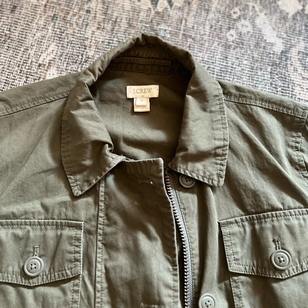 JCREW “Boyfriend Fatigue” Green 100% Cotton Jacket XS - Picture 4 of 11